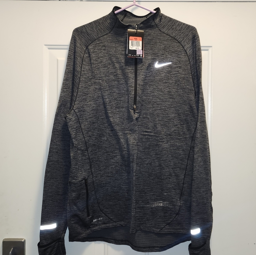 Nike Dri Fit Black and Gray Half-Zip Pullover